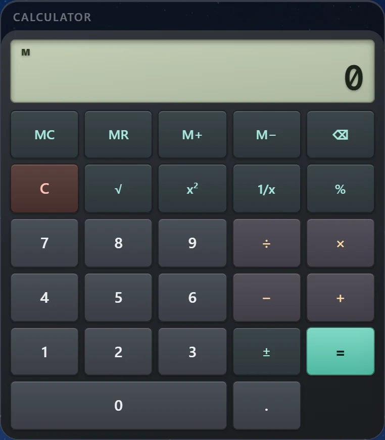 The Calculator card