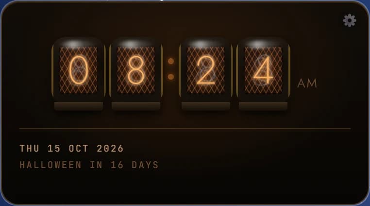 The Clock & calendar card