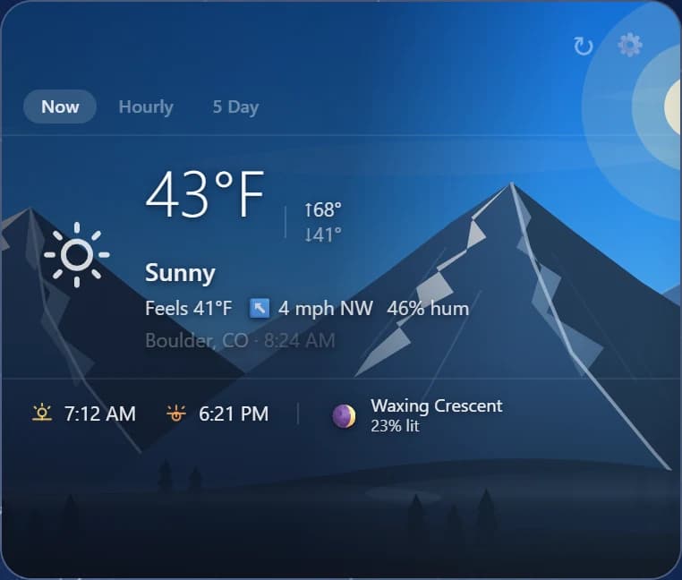 The Weather card